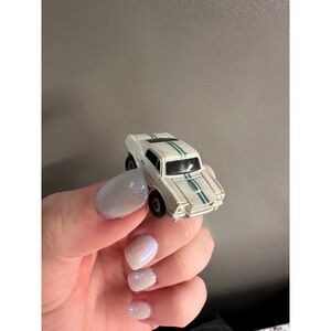 White Toy Car Green Stripes Micro Machine Diecast Vehicle‎